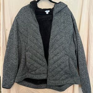 Time and Tru Women's Black Teddy Jacket